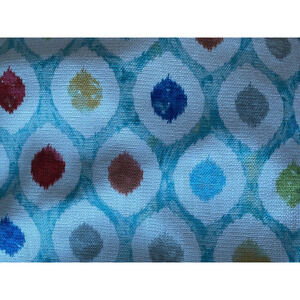 Multicolor Spotted Ikat on Cream Shiny Heavyweight Upholstery Fabric 1.6yd 57"w